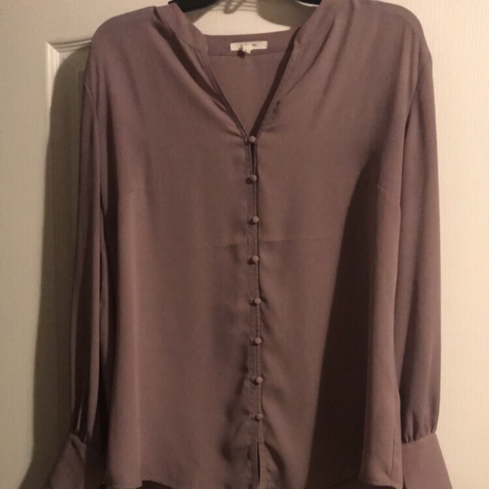 Lavender button down blouse